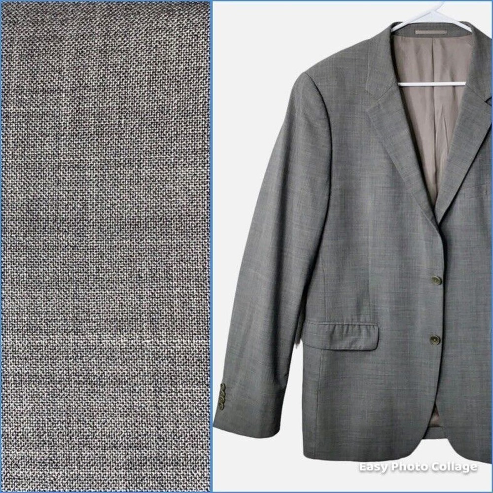 Theory Tailored Fit Mens 42r Gray Wool Spandex Sport Coat Blazer